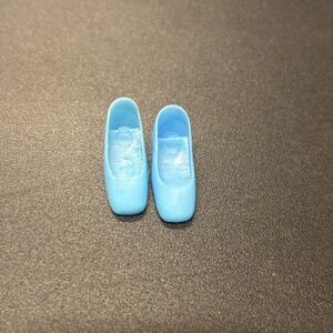 VTG Barbie Francie doll shoes Blue Square Toe‎ chunky Heels 1960's Hong Kong